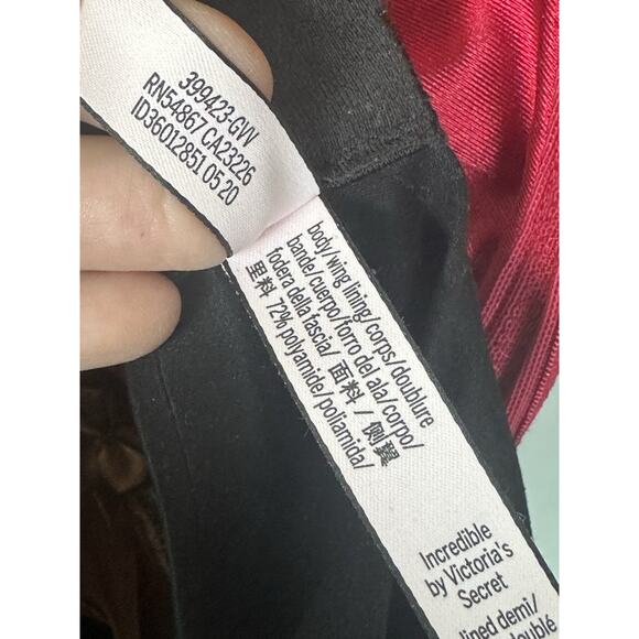 Victoria Secret Incredible Lined Demi UNDERWire Black Bra 40D Padded - Picture 3 of 8